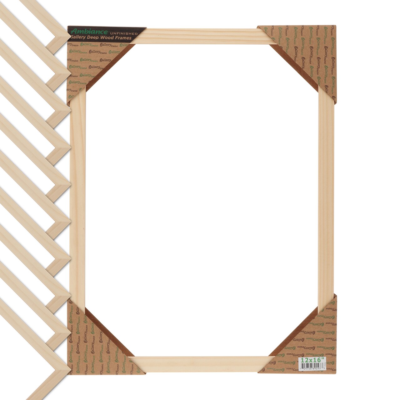 Creative Mark Ambiance Unfinished Deep Gallery Frame, Pack of 10 Open Back Natural Wood Frames, No Glass or Backing for Canvas and Mounted Artwork, 3/4" Face, 1-1/4" Deep